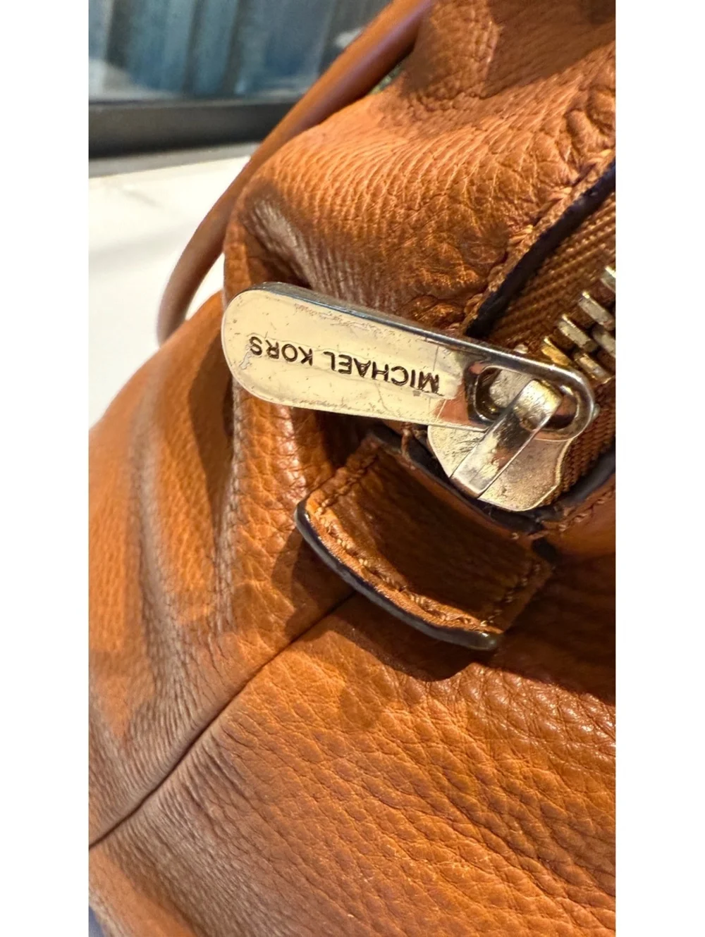 Michael Kors Hamilton Large Cognac Leather Slouchy Satchel